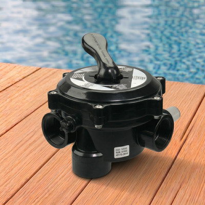 AstralPool 6-Wege-Ventil 1 1/2'' Side Mount schwarz Mehrwegeventil Flachventil