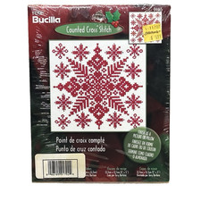 Bucilla Counted Cross Stitch Kit Christmas Snowflakes 5x5 84465 Sealed 2001