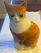 VTG N.S. Gustin Co. Ceramic Tabby Cat Figurine 10โ Hand painted Made in the USA