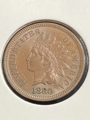 Sharp 1880 Indian Head Cent in Choice Brown Uncirculated - Lustrous & Sharp