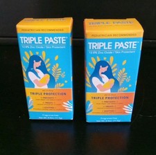 Triple Paste Zinc Oxide Diaper Rash Cream Fragrance Free .4 Oz.  Pack of two