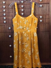 Madewell Golden Floral SILK Sundress Fully Lined Size 4/XS