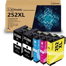 5PK T252XL 252XLInk Cartridges For Epson WorkForce WF-3640 WF-7710 WF-7620 7720