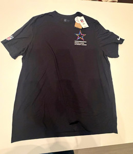 Nike NFL Dallas Cowboys Crucial Catch Dri-FIT Black Shirt T-Shirt, Men's 2XL