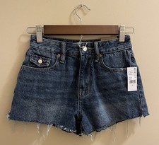 Pacsun High Rise Festival Pacific Sunwear Denim Shorts Cut Off Sz 23 NEW NWT