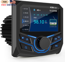 Marine Grade Bluetooth Radio Receiver - Boat Gauge Stereo Multimedia Player 4