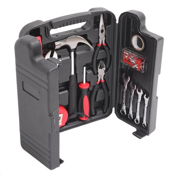 136 Piece Tool Set General Household Hand Tool Kit Plastic Toolbox Storage Case