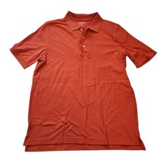 Croft Barrow Mens Signature Polo Shirt Size M Orange Knit Short Sleeve
