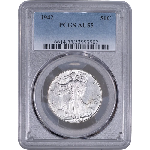 1942 50C Walking Liberty Half Dollar ~ PCGS AU55