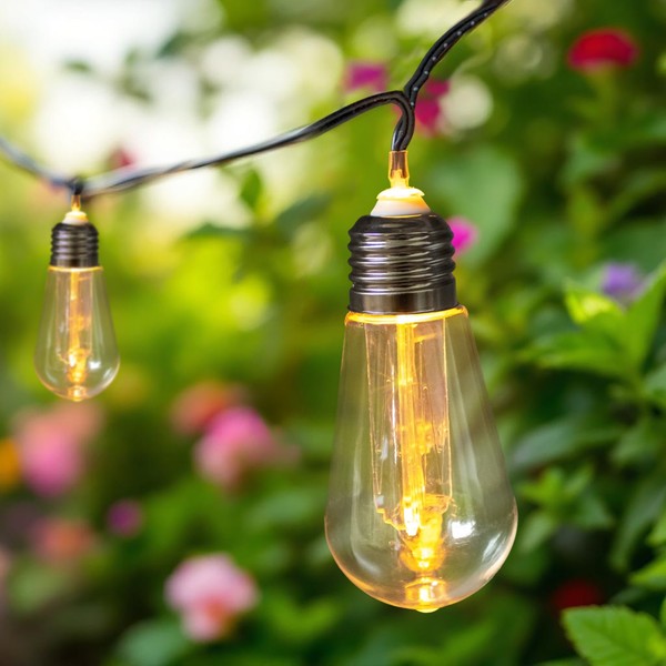 Led Lichterkette 10 GlüHbirnen Warm Weiß - 4,5 M - Garten Deko Beleuchtung Timer-image