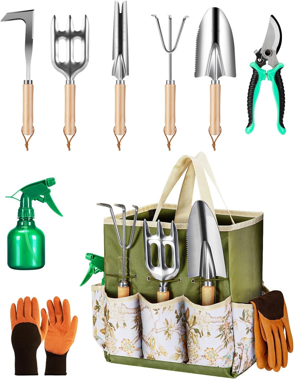 Stainless Steel Garden Tool Set with Tote Bag