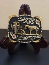 Western Belt Buckle Cowboy Praying American West USA Belt Buckles