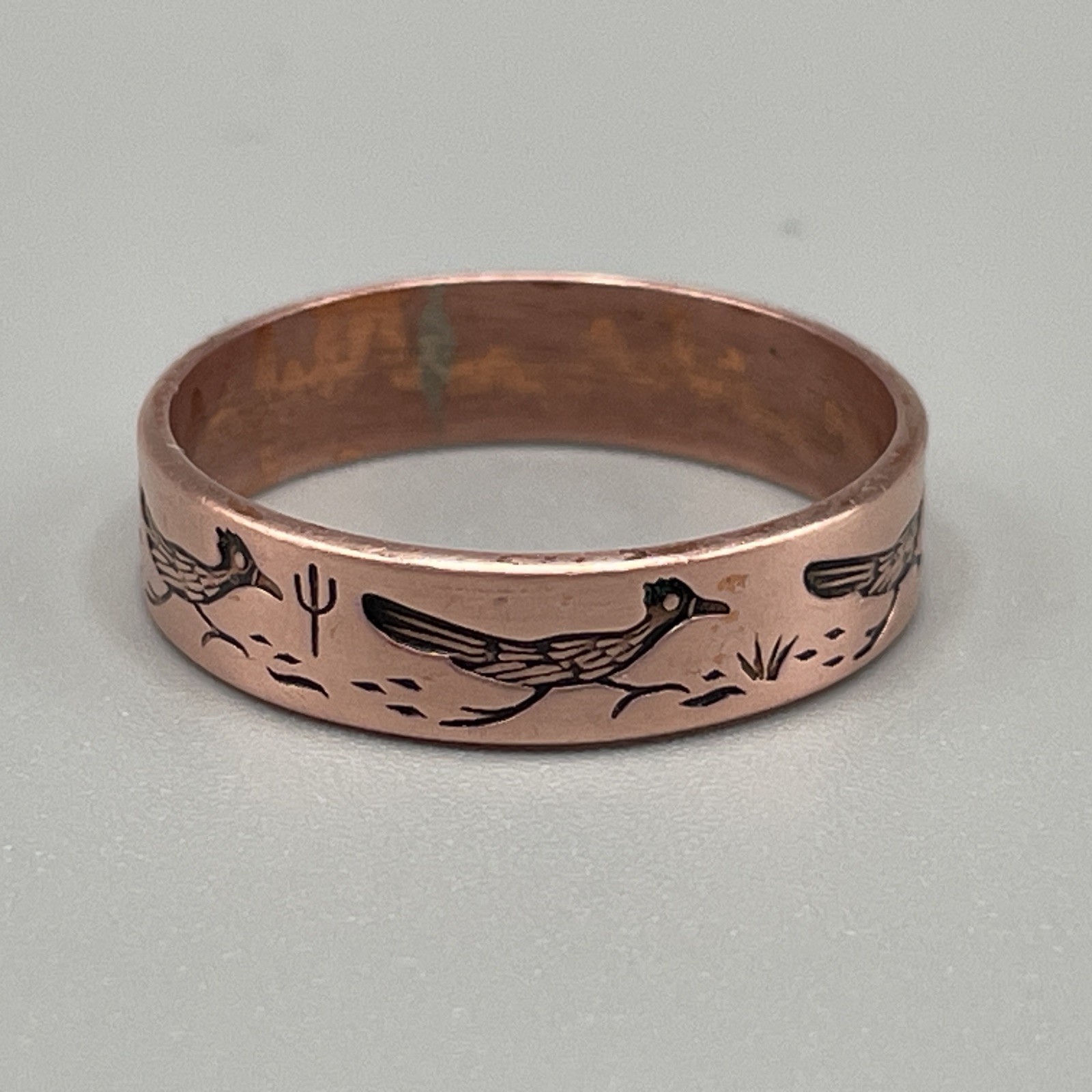 Vintage Solid Copper Native American Road Runner … - image 4