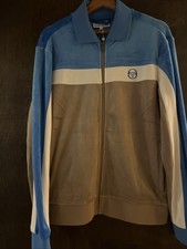 Sergio Tacchini Lazaro Velour Track Jacket NWT Small Taupe Grey