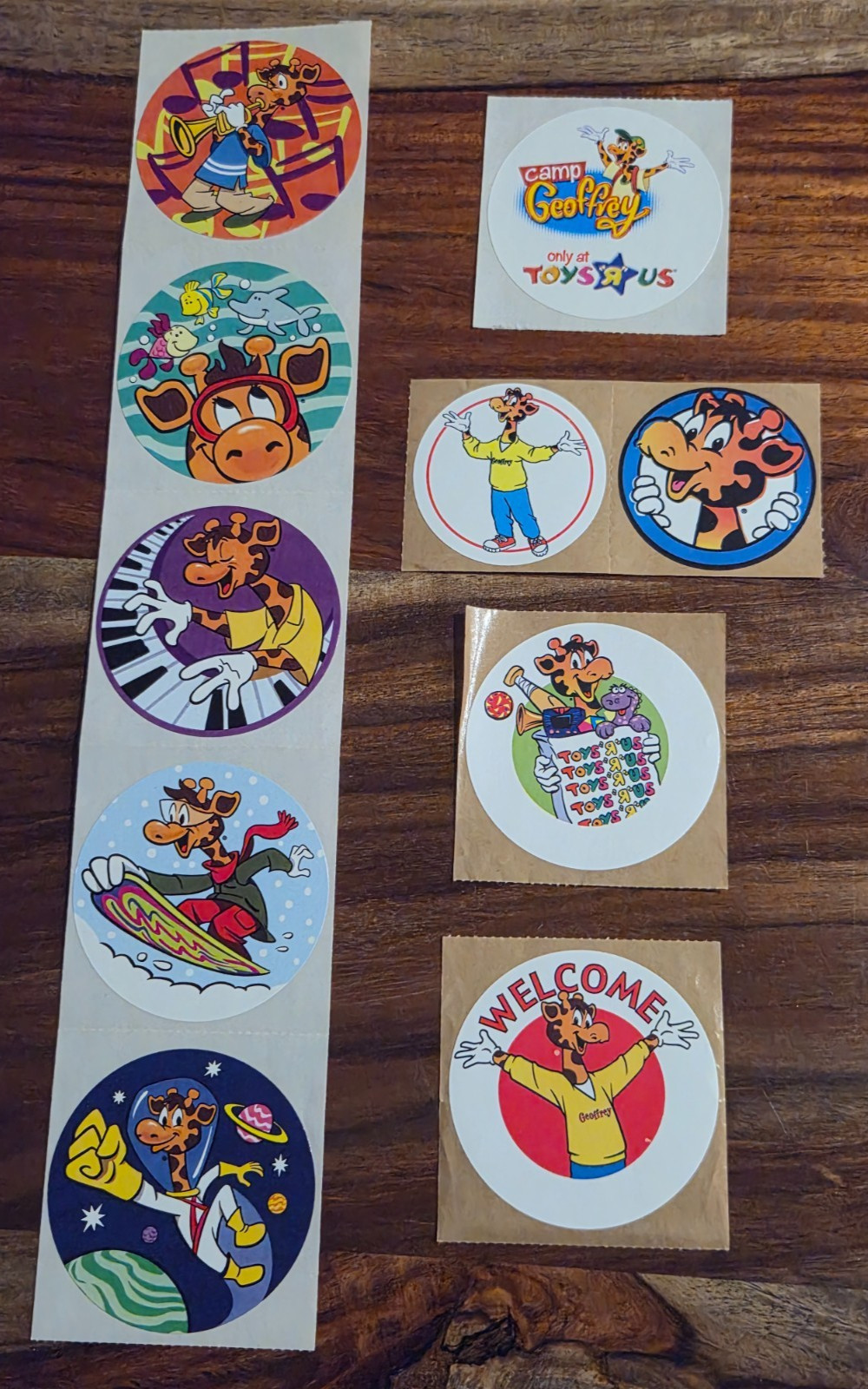 R Us Kid Geoffrey The Giraffe Vintage Stickers New