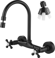 Wall Mount Kitchen Faucet with Sprayer Wall Mounted Kitchen Sink Faucet Double C
