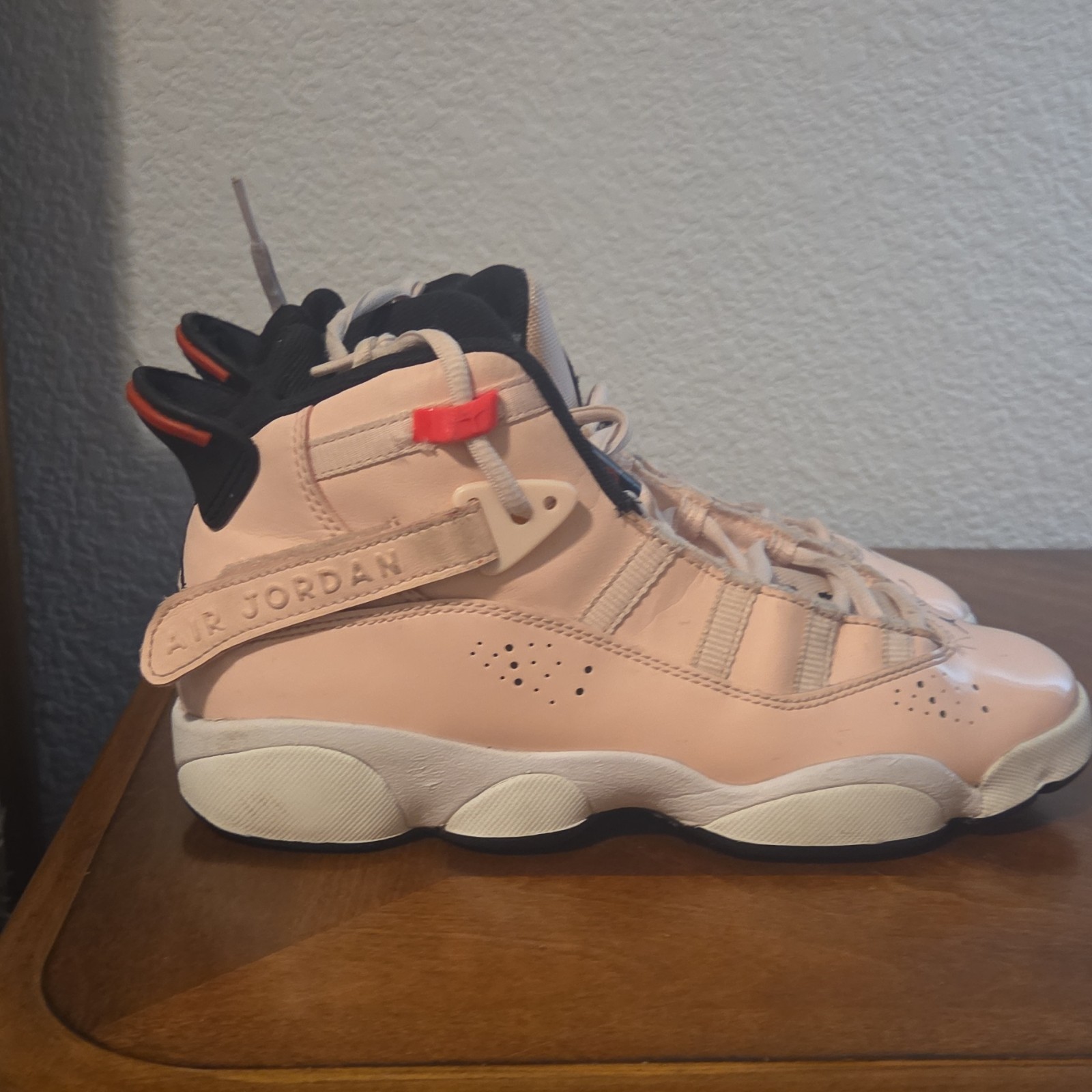Jordan 6 Rings GS Pink Black High Top Basketball Shoes Youth