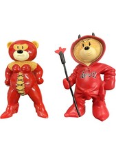 Bad Taste Bears Devil Figurine Set Red Collectible Naughty Bears