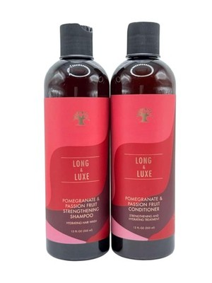 As I Am Long and Luxe Pomegranate and Passion Fruit Conditioner & Shampoo 12oz
