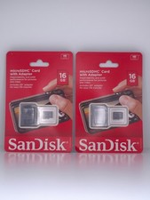 NEW SanDisk 16GB microSDHC Card 2 PACK, with SD adapter