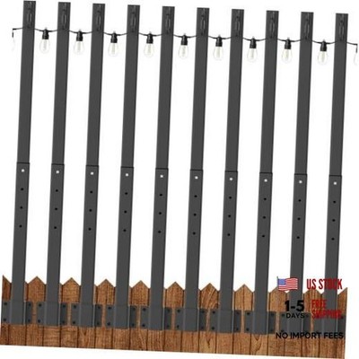 NUERPO 10 Pack String Light Poles,2.8Ft Metal 10 Pack 2.8FT String Light Pole
