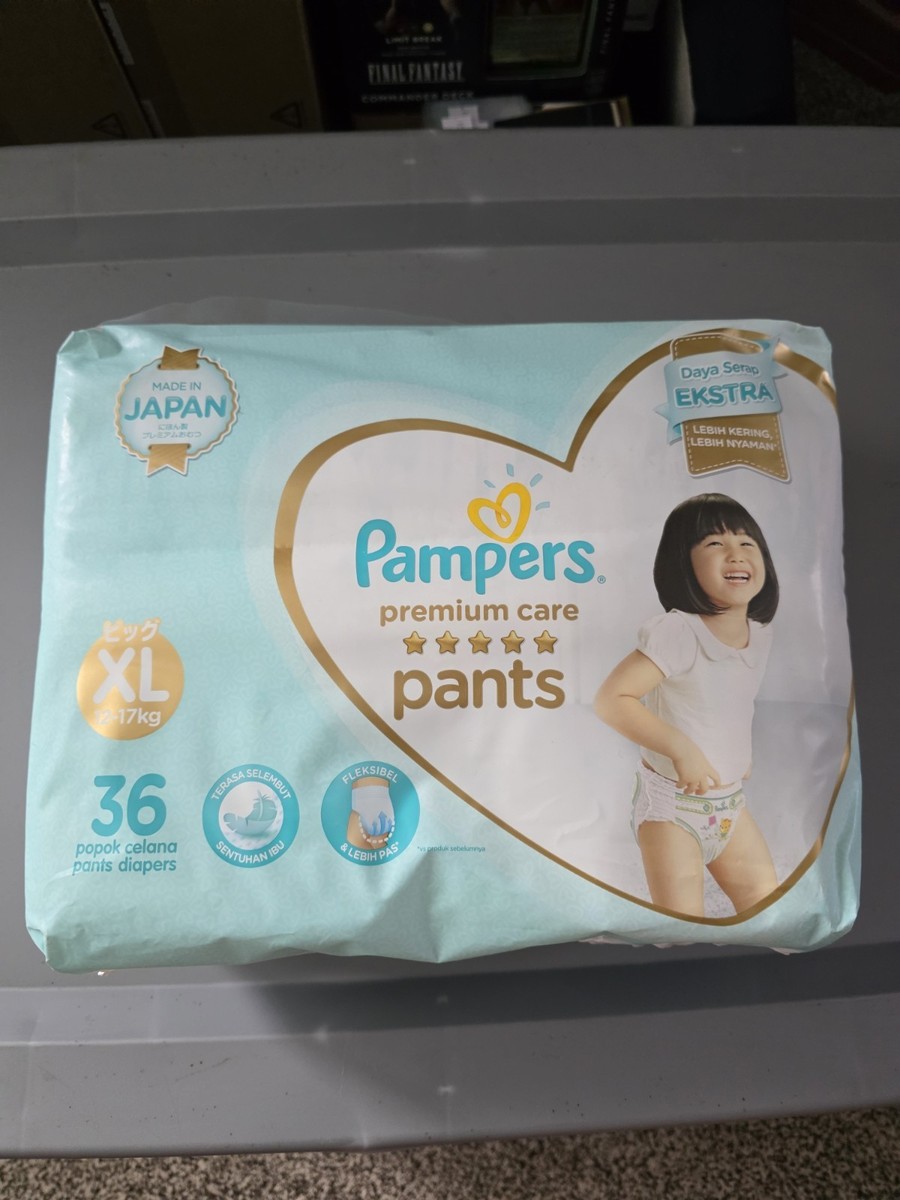 Vintage Pampers Premium Care Pants 36 Ct Diapers Size XL Made in Japan  Sealed - Main Image