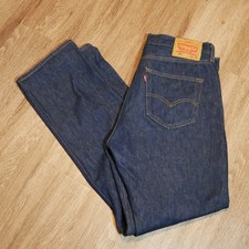 Levis 501 Original Fit Dark Wash Indigo Button Fly Denim Jeans Mens 36x34