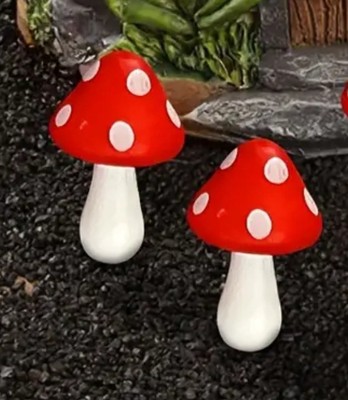 2 Pilze Pilz Fee Garten Landschaft Miniatur Figuren Harz Deco  DIY