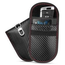 2PK Faraday Bag for Car Key Fob, Anti-Theft NFC RFID Blocking Pouch Small Black