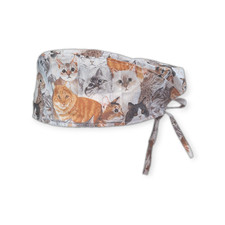 Cats. Multi Color. Tie Back Scrub hat / cap Surgical Medical