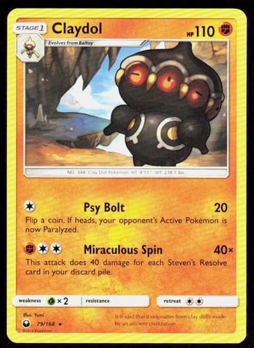Claydol 79/168 Rare Celestial Storm Pokemon Lightly Played