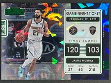 2021-22 Contenders Jamal Murray Game Night Ticket Green Cracked Ice #4 Nuggets