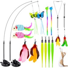 Cat Toys for Indoor Cats, 14Pcs 4 in 1 Cat Interactive Toys, Hanging Door Kit...