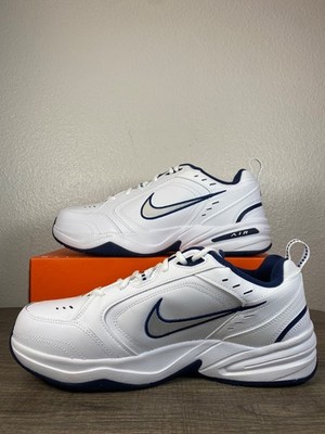 Nike Air Monarch IV White Navy Silver 415445-102 Size 13 Men's