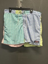 Plaid Multicolor Vineyard Vines Drawstring Shorts Swim Trunks Size 36