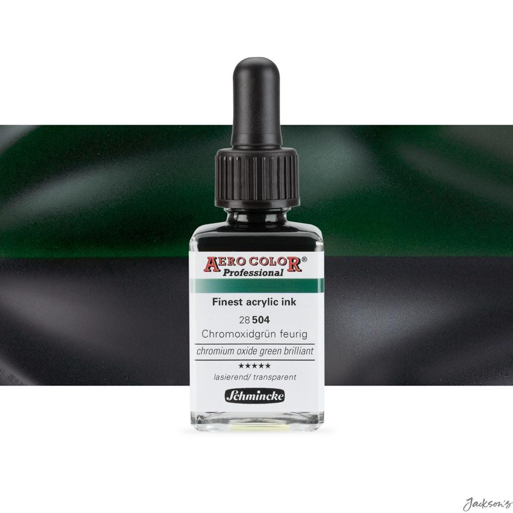 Schmincke Aero Color Acrylic Ink 28ml Chromium Oxide Green Brilliant Airbrush...