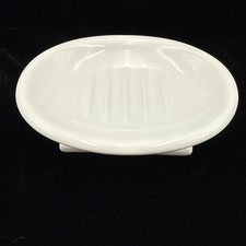 Herrajes de restauración utensilios de baño de cerámica pesada jabonera gruesa blanca decoración de baño