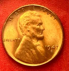 1947-S Lincoln Wheat Cent Penny GEM RED BU From an Original Bank Roll