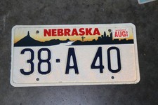 Original 1994 Nebraska License Plate, Furnas County, 38-A40