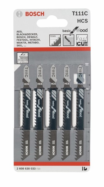 StichsäGeblatt T 111 C, For Wood, 5Er-Pack, FüR Weichholz, Grobspanplatte, 100Mm-image