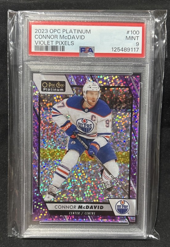 2023 OPC Platinum Connor Mcdavid Violet Pixels #100 /299 PSA 9 MINT: POP (2)