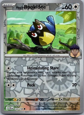 HOP'S ROOKIDEE 133/159 COMMON JOURNEY TOGETHER POKEMON REVERSE HOLO NEAR MINT