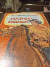 Vintage 1956 Unused The Range Rider Authorized Coloring Book By Tie Ups Abbott