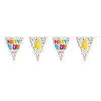 Folat 27104 4. Geburtstag Happy B-Day Wimpelkette Mit Punkten-10 Met (Us Import)