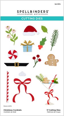 Spellbinders Christmas Cocktails Etched Dies 