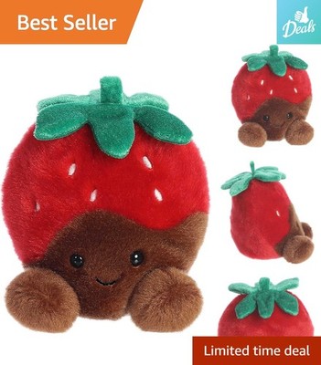 Adorable Valentino Chocolate Strawberry Plush - 4-Inch Pocket-Sized Cuddly Toy