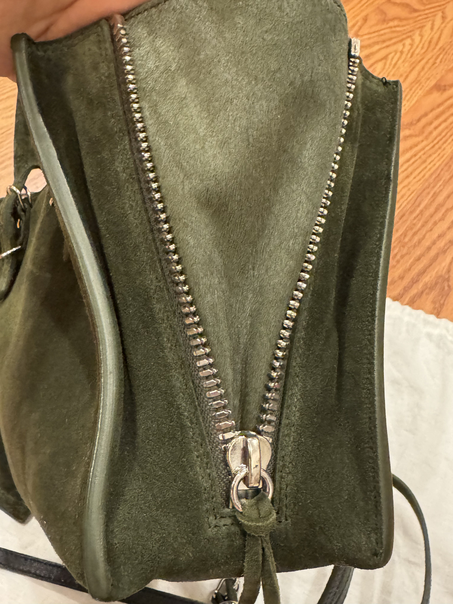 Balenciaga Olive Green Suede A4 Papier Mini Bag Leather Balenciaga Olive Green Suede A4 Papier Mini Bag Leather