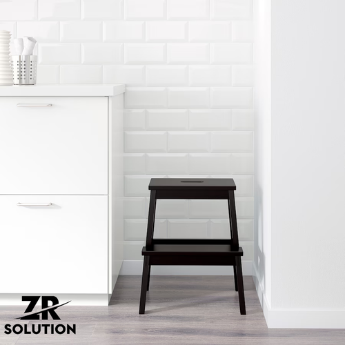 Large 100 Kg Wooden Step Stool 2 Steps Ladder Heavy Duty Home Kitchen Bathroom - Picture 10 of 13