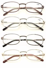 4 Pairs bulk Men Rectangle Reading Glasses With Anti-reflective AR coating.