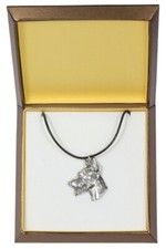Dobermann, Doberman Pinscher, Dobie I - Dog necklace in gift box, silver-plated